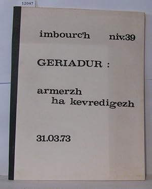 Imagen del vendedor de Imbourc'h niverenne 39 Geriadur : Armerzh ha kevredigrezh a la venta por Librairie Albert-Etienne