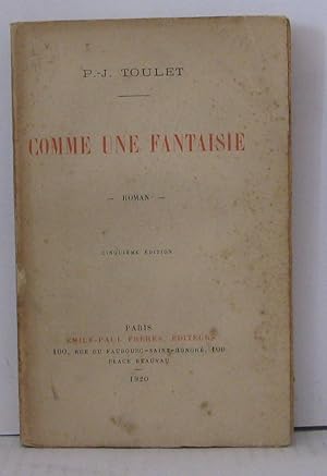 Seller image for Comme une fantaisie for sale by Librairie Albert-Etienne