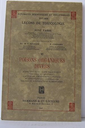 Bild des Verkufers fr Poisons organiques divers zum Verkauf von Librairie Albert-Etienne