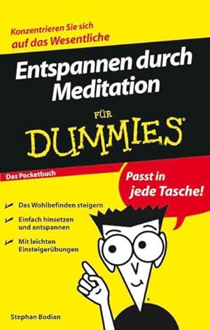 Bild des Verkufers fr Entspannen Durch Meditation Fur Dummies Das Pocketbuch -Language: german zum Verkauf von GreatBookPrices