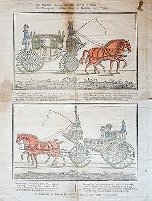 [Handcoloured woodcut/Handgekleurde houtsnede/Centsprent/Catchpenny print] Zie Neêrlands koning m...