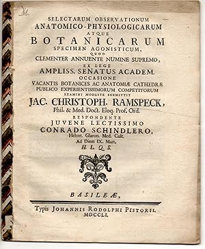 Selectarum observationum anatomico-physiologicarum atque botanicarum.