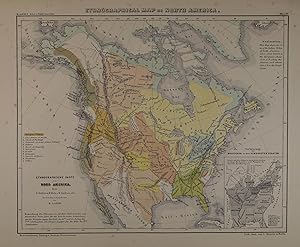 Ethnographical Map of North America. Farblithographierte Karte von Leopold Kraatz in Berlin aus H...