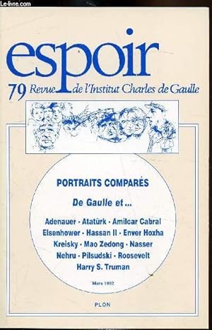Seller image for Revue Espoir - n 79 - Mars 1992 portraits Compars - for sale by Le-Livre