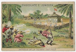 Cromo.- La guerra de Cuba. Nº-14 Chocolate Juncosa. 1920