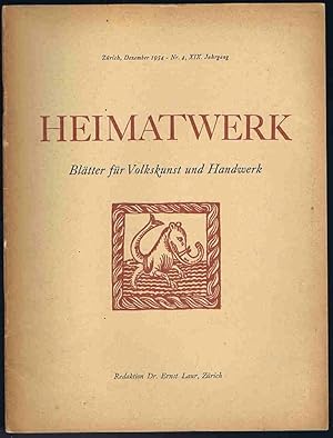 Seller image for Heimatwerk: Blatter fur Volkskunst und Handwerk Dezember 1954 for sale by Lazy Letters Books