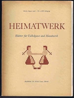 Seller image for Heimatwerk: Blatter fur Volkskunst und Handwerk August 1956 for sale by Lazy Letters Books