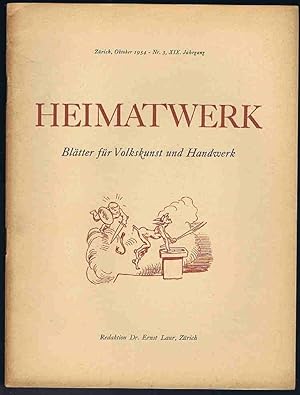 Seller image for Heimatwerk: Blatter fur Volkskunst und Handwerk Oktober 1954 for sale by Lazy Letters Books