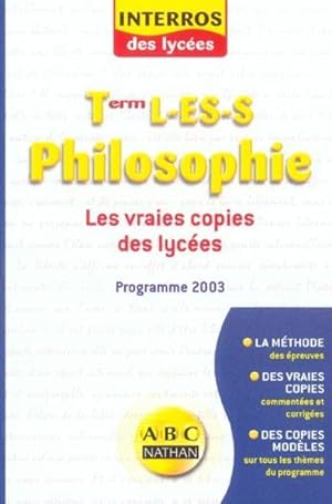 LES VRAIES COPIES DES LYCEES . PROGRAMME 2003
