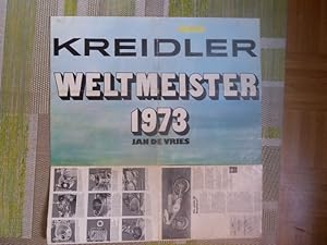 Farbiges Originalplakat: KREIDLER WELTMEISTER 1973 Jan de VRIES: Rückseite mit dem Beitrag: KREID...