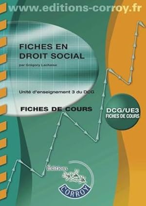 fiches en droit social ; fiches de cours ; unité d'enseignement 3 du DCG (6e édition)