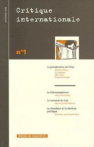 Revue Critique Internationale N.1 ; Automne 1998