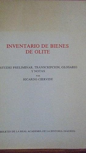Immagine del venditore per INVENTARIO DE BIENES DE OLITE venduto da LIBRER�A ROBESPIERRE