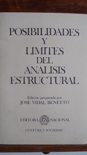 Seller image for POSIBILIDADES Y LMITES DEL ANLISIS ESTRUCTURAL for sale by LIBRERA ROBESPIERRE