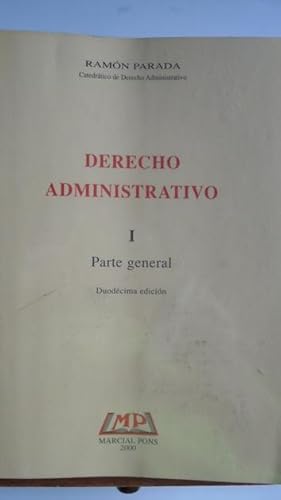 Imagen del vendedor de DERECHO ADMINISTRATIVO (I). Parte General a la venta por LIBRERA ROBESPIERRE