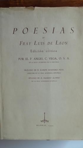 Bild des Verkufers fr POESAS DE FRAY LUIS DE LEN. Edicin crtica zum Verkauf von LIBRERA ROBESPIERRE