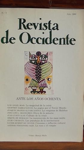 Seller image for REVISTA DE OCCIDENTE. N 1. Ao 1980. Ante los Aos Ochenta for sale by LIBRERA ROBESPIERRE