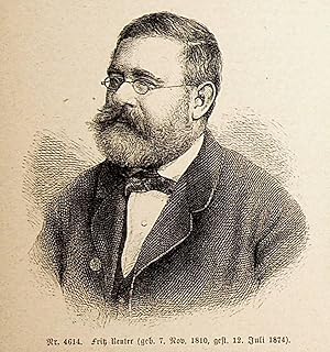 Bild des Verkufers fr REUTER, Fritz Reuter (1810-1874), niederdeutscher Schriftsteller zum Verkauf von ANTIQUARIAT.WIEN Fine Books & Prints