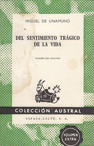 Imagen del vendedor de DEL SENTIMINETO TRGICO DE LA VIDA (EN LOS HOMBRES Y EN LOS PUEBLOS) a la venta por Librera Vobiscum