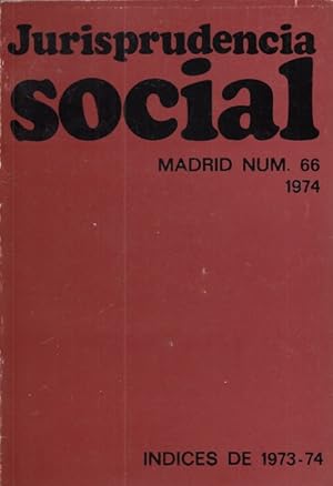 Seller image for JURISPRUDENCIA SOCIAL N 66. NDICES DE 1973 - 74 for sale by Librera Vobiscum