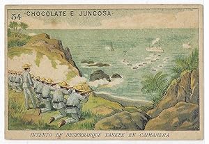 Cromo.- La guerra de Cuba. Nº-34 Chocolate Juncosa. 1920