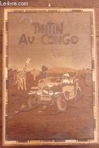 Boite en bois travaillé - Tintin au Congo