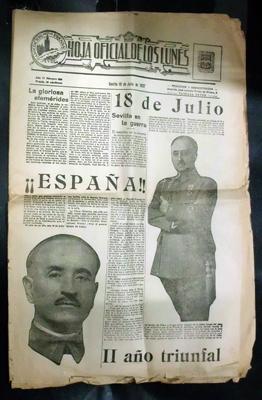 HOJA OFICIAL DE LOS LUNES. ASOCIACION DE LA PRENSA SEVILLA. 19 JULIO 1937 - A-PERIODI-0104