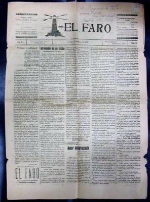 PERIODICO EL FARO. AÑO II. CADIZ, 21 MARZO 1922. Nº 16.(ORIGINAL).