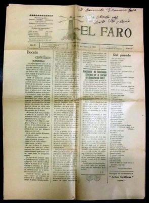 PERIODICO EL FARO. AÑO III. CADIZ, 21 FEBRERO 1923. Nº 62.(ORIGINAL).