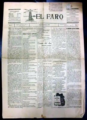 PERIODICO EL FARO. AÑO II. CADIZ, 8 JUNIO 1922. Nº 27.(ORIGINAL).