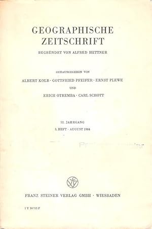 Image du vendeur pour Geographische Zeitschrift. 52. Jahrgang, 3. Heft, August 1964. mis en vente par Brbel Hoffmann