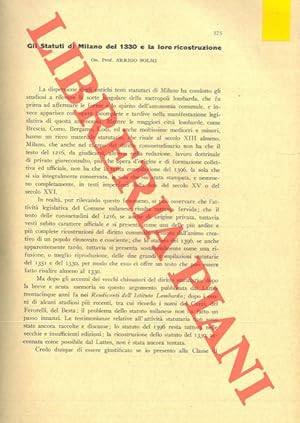 Gli Statuti di Milano del 1330 e la loro ricostruzione.