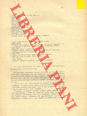 Il confine italo-tirolese nella legislazione austriaca dopo l'armistizio del 1918.