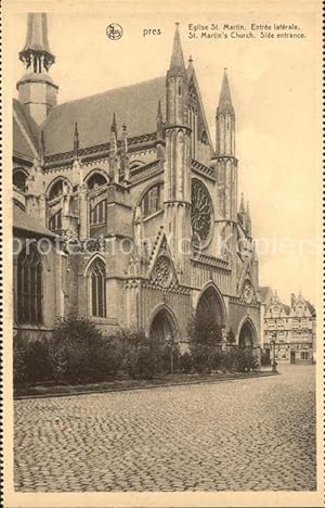 Bild des Verkufers fr Postkarte Carte Postale Ypres Ypern West Vlaanderen Eglise St Martin Entree laterale zum Verkauf von Versandhandel Boeger