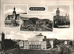 Seller image for Postkarte Carte Postale Leipzig Altes Rathaus Hauptbahnhof Neue Oper x for sale by Versandhandel Boeger