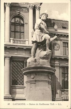 Image du vendeur pour Postkarte Carte Postale Lausanne Statue de Guillaume Tell mis en vente par Versandhandel Boeger