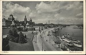 Postkarte Carte Postale Stettin Hafenterrasse Schiff