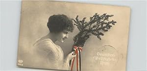 Postkarte Carte Postale Schwarz Weiss Rot Weihnachtsgruss