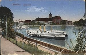 Postkarte Carte Postale Breslau Dominsel Schiff