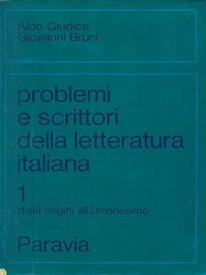 Bild des Verkufers fr Problemi e scrittori della letteratura italiana vol.1 zum Verkauf von Librodifaccia