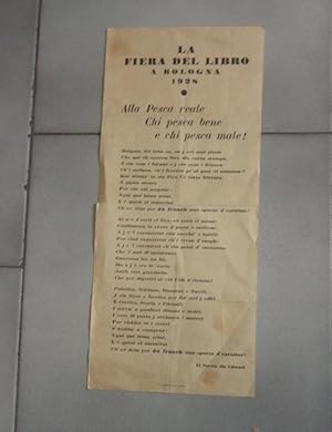 LA FIERA DEL LIBRO A BOLOGNA - 1928 - LOCANDINA IN DIALETTO BOLOGNESE, Bologna, Stab. poligrafico...