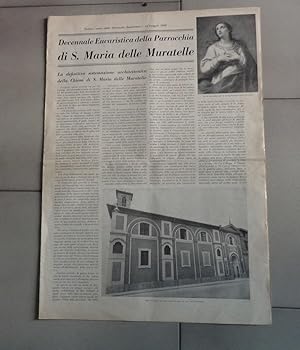 DECENNALE EUCARISTICA DELLA PARROCCHIA S.MARIA DELLE MURATELLE - NUMERO UNICìO IN BOLOGNA DEL 15 ...