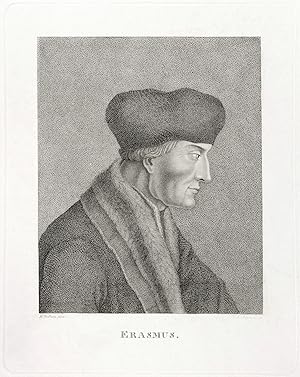 Erasmus von Rotterdam. - Bildnis. - nach Holbein. - "Erasmus".