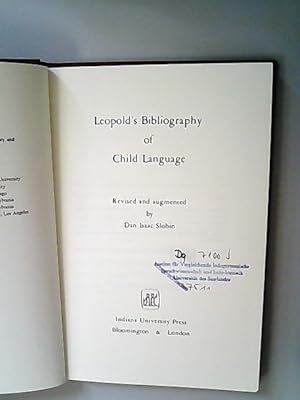 Seller image for Leopold 's Bibliography of Child Language. for sale by Antiquariat Bookfarm