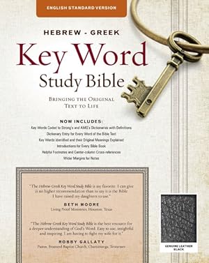 Image du vendeur pour Hebrew-Greek Key Word Study Bible : English Standard Version, Black, Genuine Leather: Key Insights Into God's Word mis en vente par GreatBookPrices