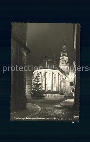 Bild des Verkufers fr Postkarte Carte Postale Heidelberg Neckar Heiliggeistkirche am Weihnachtsabend zum Verkauf von Versandhandel Boeger
