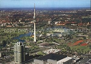 Imagen del vendedor de Postkarte Carte Postale Olympia Olympiagelnde Mnchen BMW-Hochhaus Olympiaturm Olympiasee a la venta por Versandhandel Boeger