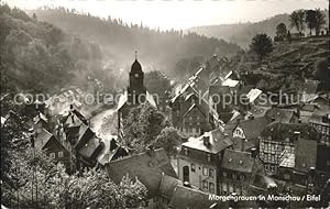 Bild des Verkufers fr Postkarte Carte Postale Monschau Stadt Morgengrauen zum Verkauf von Versandhandel Boeger