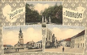 Postkarte Carte Postale Dobruska Marktplatz Park Kostelni ulice