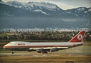 Postkarte Carte Postale Flugzeuge Zivil Middle East Airlines Boeing 747-200B